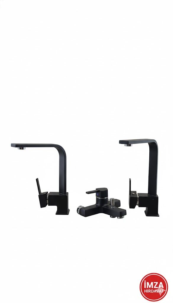 Yay Armatür Manolya 3 Lü Batarya Seti (Siyah)